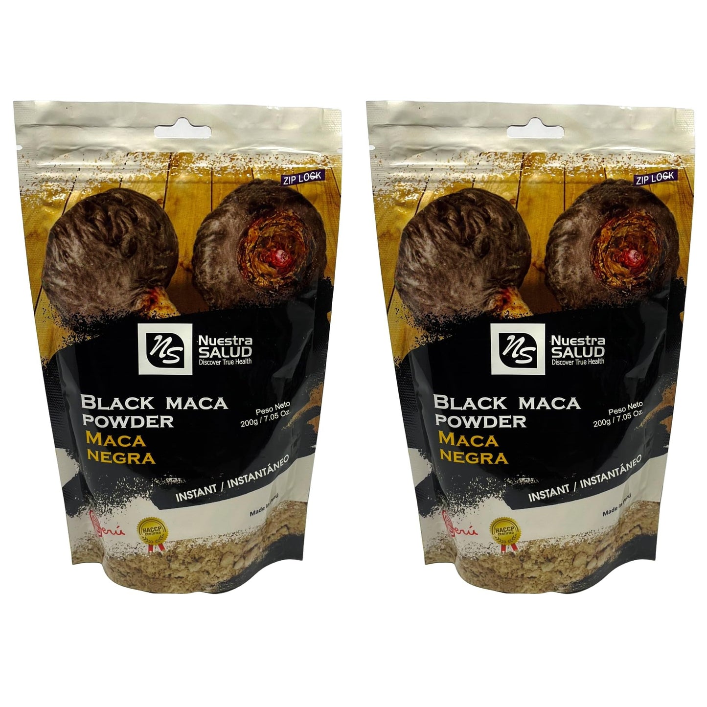 Generic Black Maca Root Powder Value Pack (400g) Unleashed The Power of Peruvian Black Maca Gelatinized Raiz de Maca Negra en Polvo - Medaid International