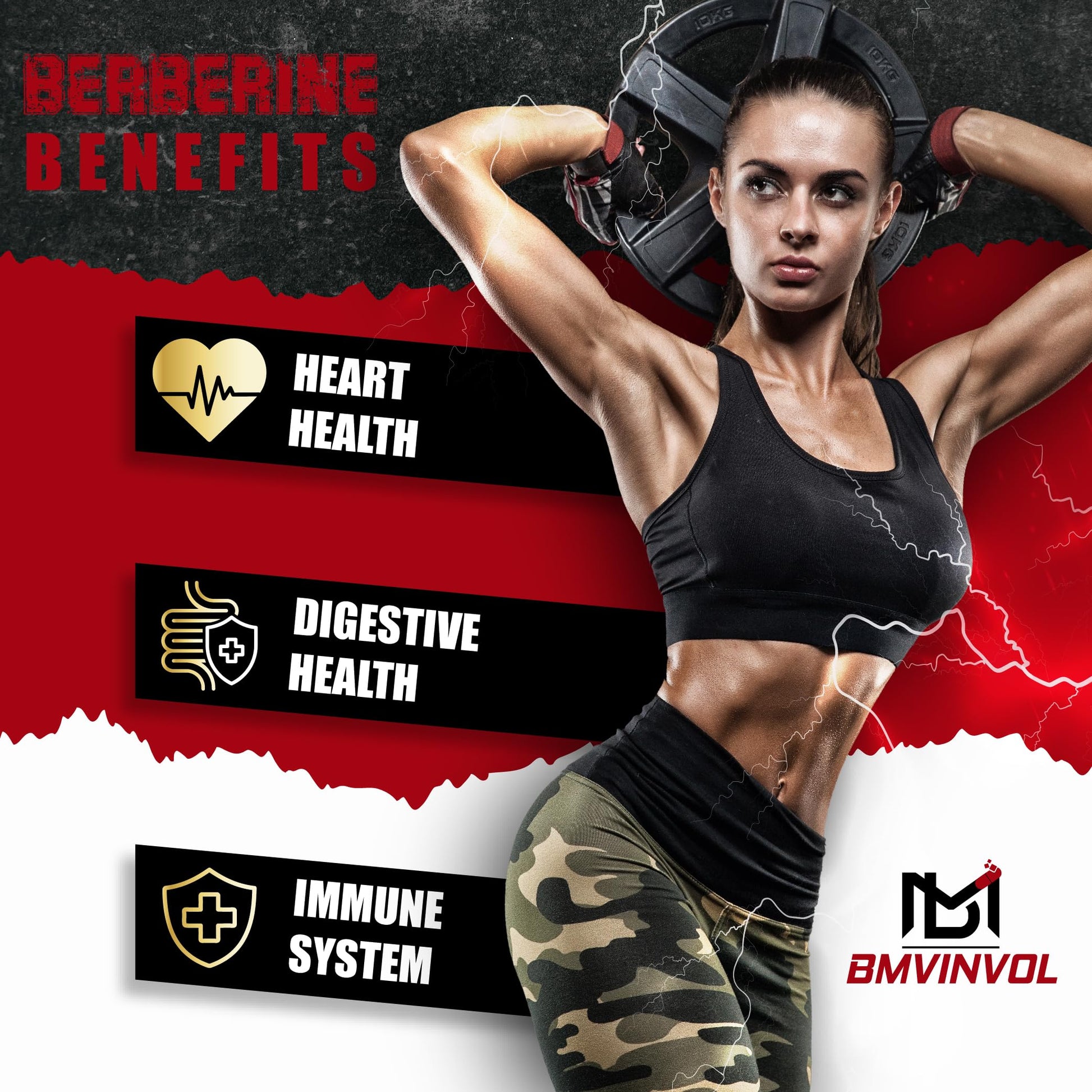 Berberine Supplement with Ceylon Cinnamon, Turmeric, Artichoke, Milk Thistle - Berberine HCl Supplement Pills - 60 Capsules [2-Month Supply] - Medaid International