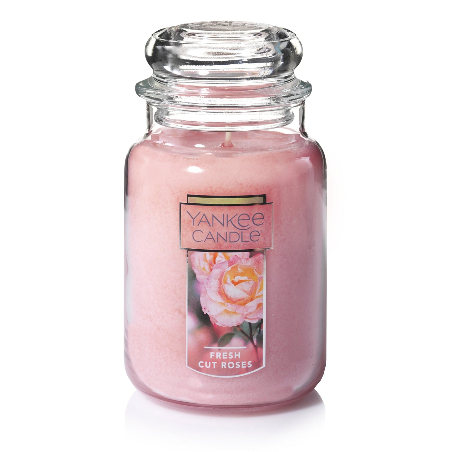 Yankee Candle Fresh Cut Roses Scented Premium 22oz Single Wick Candle Over 110 Hours of Long-Lasting Aroma Ideal for Home Decor Gifting and Events Classic Large Jar Pink - Medaid International