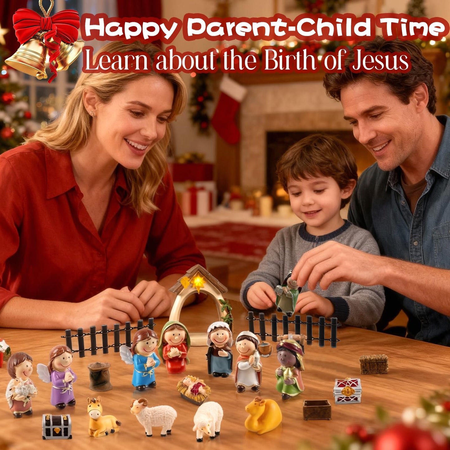 Nativity Advent Calendar 2025-24 Days of Nativity Scene Christmas Countdown Calendar Christian Religious Gifts for Kids Adult Women Men - Medaid International