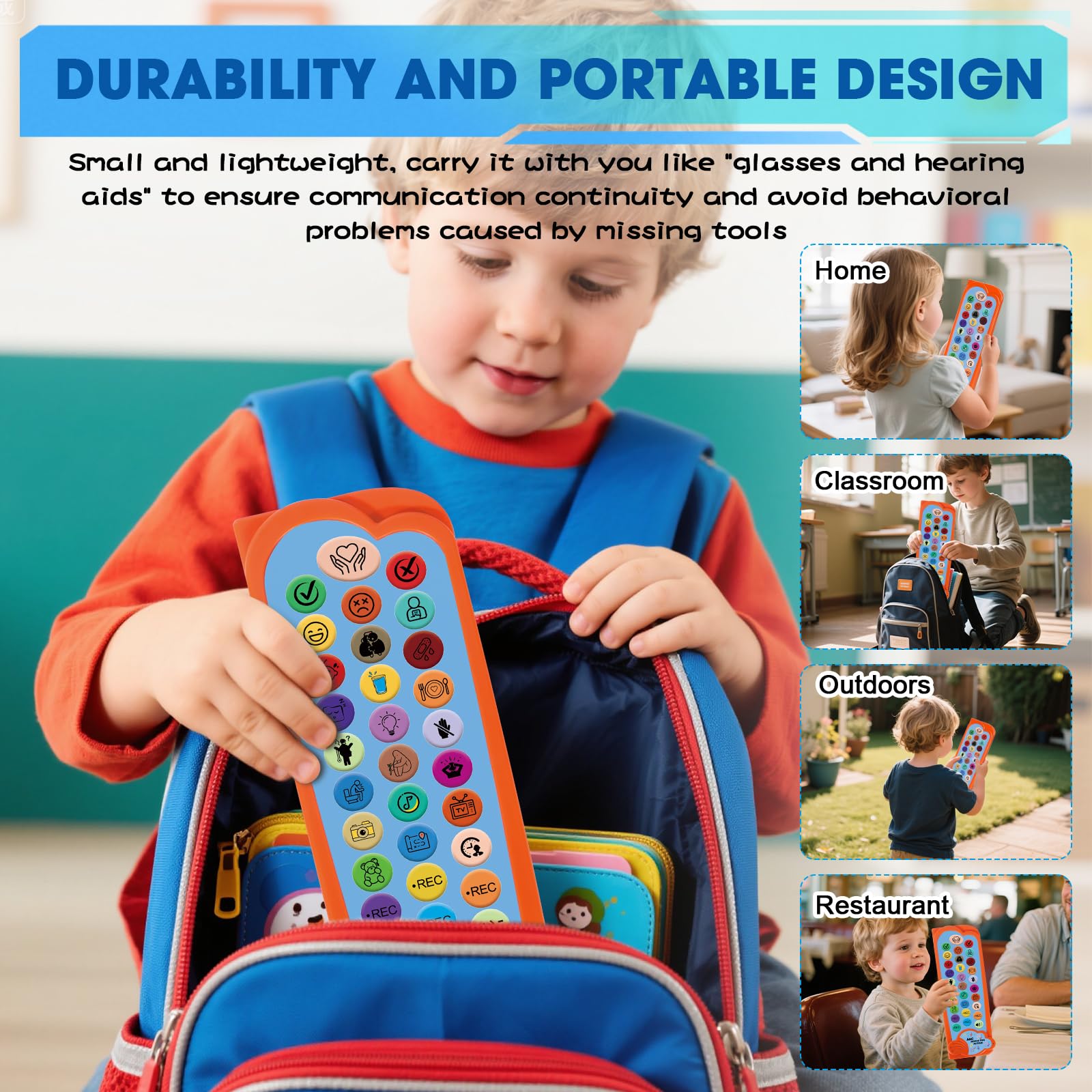 AAC Device for Autism Communication Device for Nonverbal Kids & Adults, Non Verbal Communication Tools for Speech Therapy, Autism Talking Aids with 5 Programmable Buttons & Adjustable Volume - Medaid International