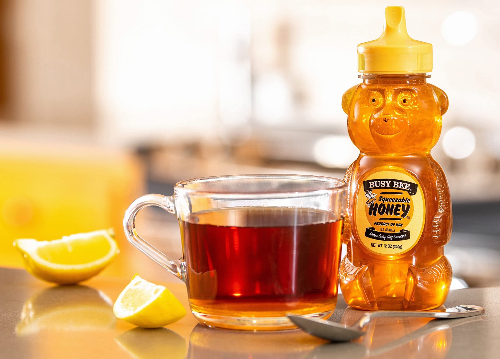 Busy Bee Honey, Grade A, Filtered, Pack of 3 Honey Bears (12 OZ each) - Medaid International