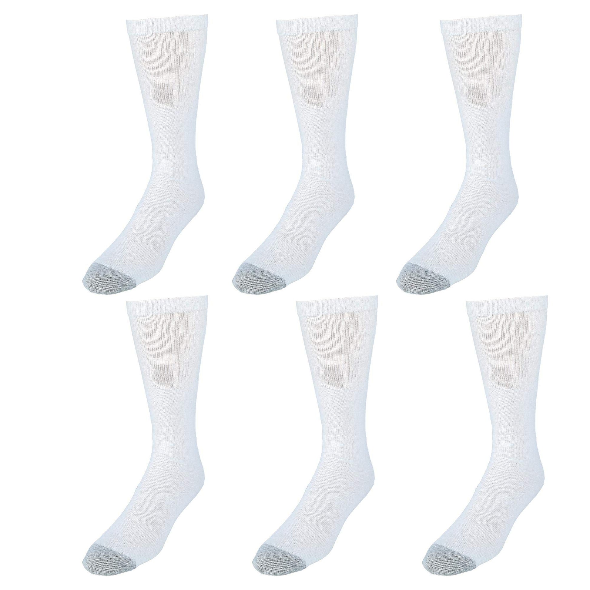 Hanes mens White Cushioned Over the Calf 6 Pack Pair athletic socks, White, 6-14 US - Medaid International