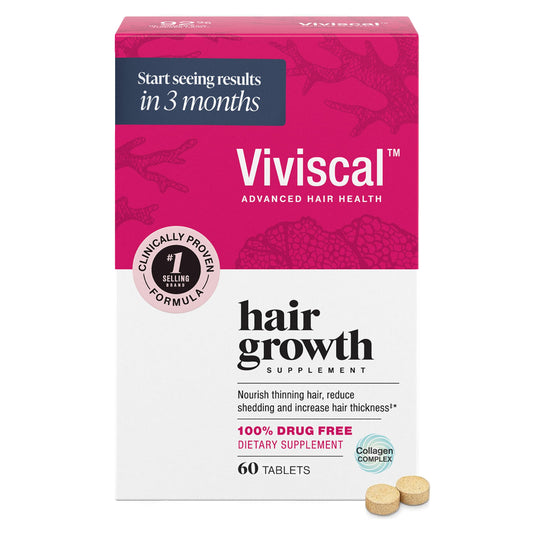 Viviscal Hair Growth Supplements For Women For Thicker, Fuller Hair, Nourishes Thinning & Loss, With Proprietary Collagen Complex, 60 Tablets, 1 Month Supply - Medaid International