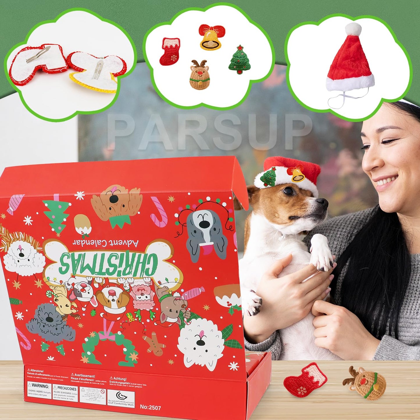 Dog Advent Calendar 2025, 12 Days Pet Toy Christmas Countdown Calendar with Chew Ropes Toys Squeaky Balls Teething Toys for Xmas Small Puppy - Medaid International