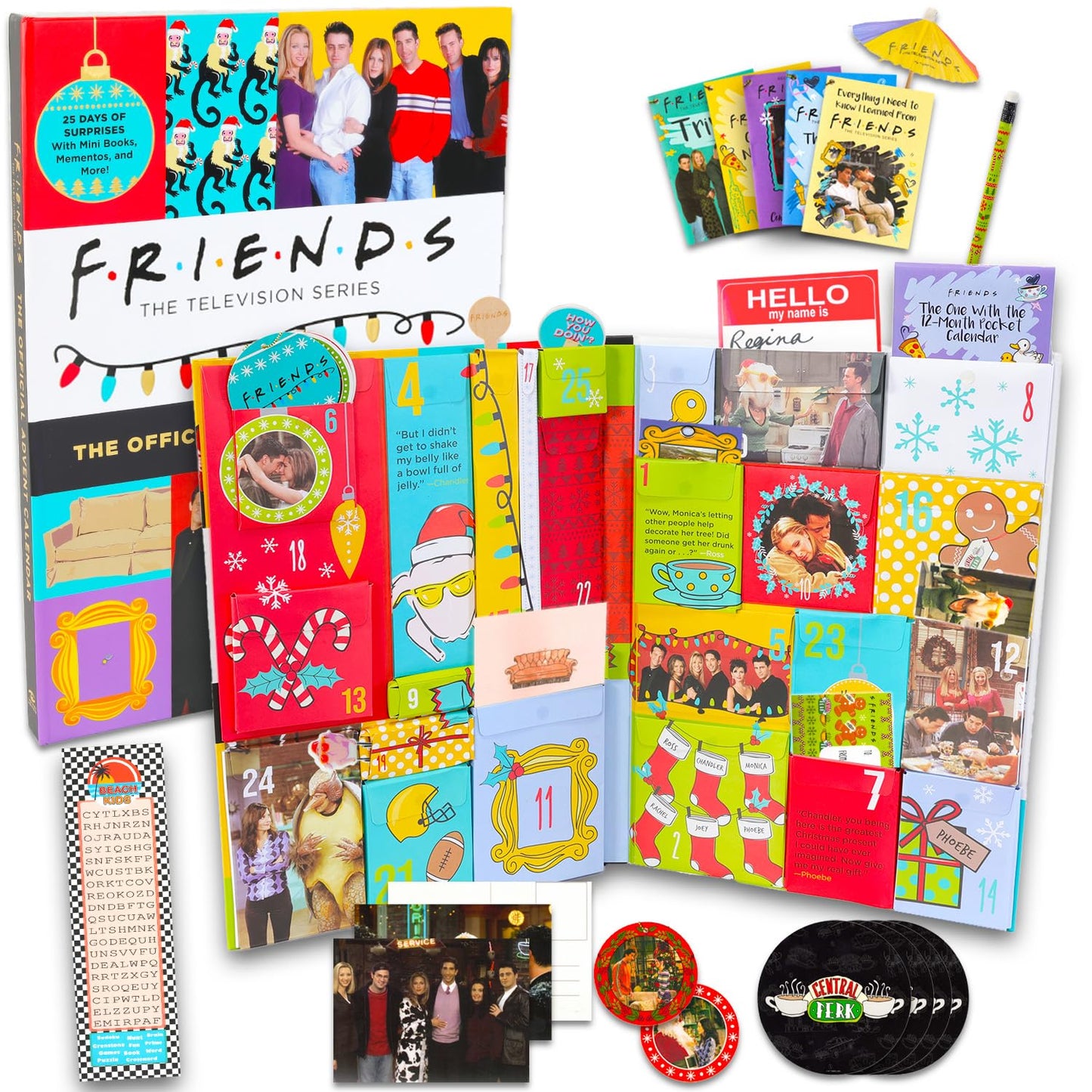 Friends 2025 Advent Calendar Countdown to Christmas - 25 Day Calendar with TV Show Trinkets and Prizes Featuring Monica, Rachel, Joey, More - Medaid International