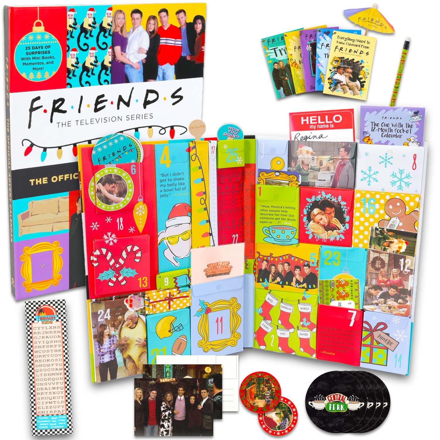 Friends 2025 Advent Calendar Countdown to Christmas - 25 Day Calendar with TV Show Trinkets and Prizes Featuring Monica, Rachel, Joey, More - Medaid International