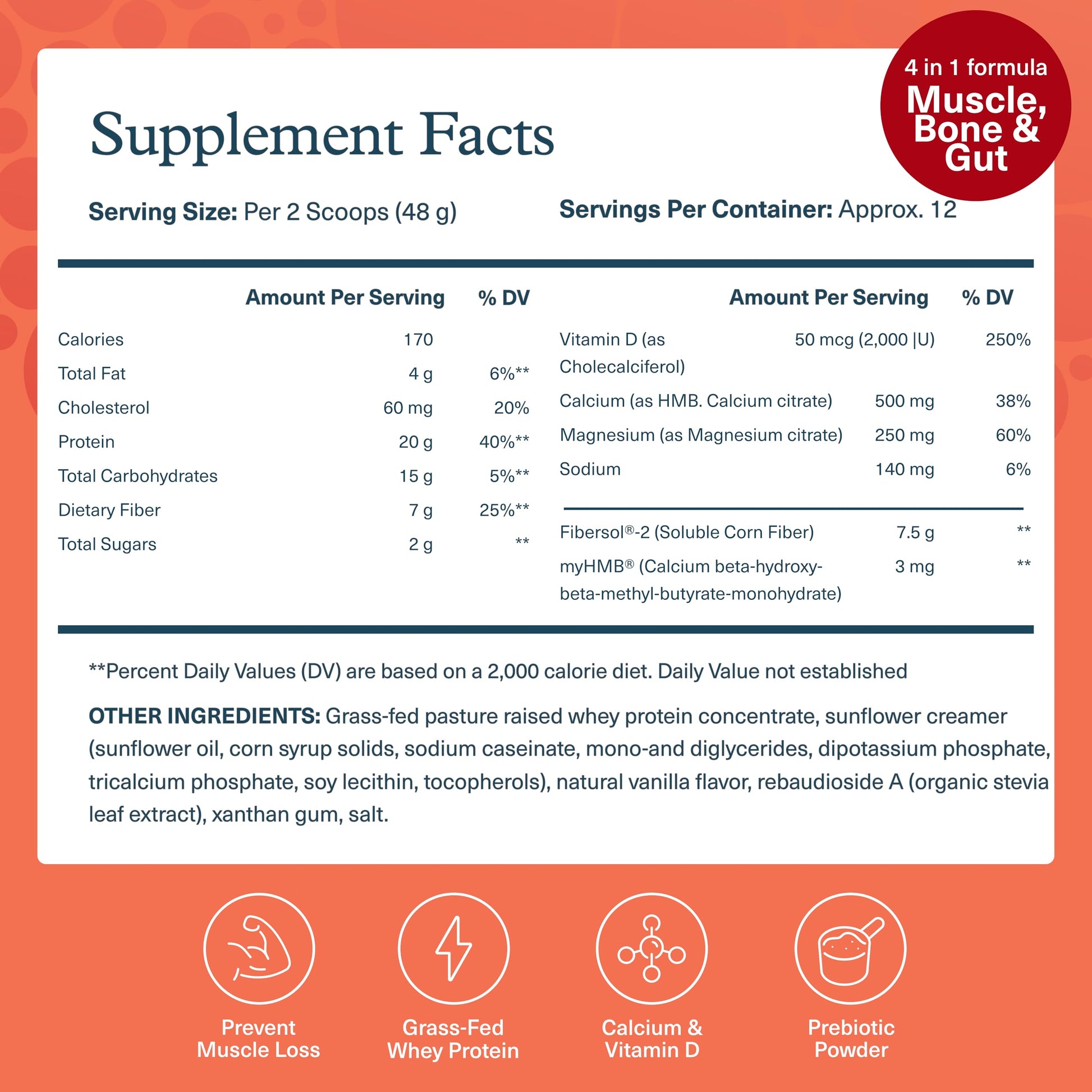 Youtheory Muscle Guard Protein GLP-1 Support - Whey Protein Powder Supplement - for GLP-1 Users - Supports Muscle & Bone - with myHMB, Calcium & Vitamin D - 20.5 oz Powder - Medaid International