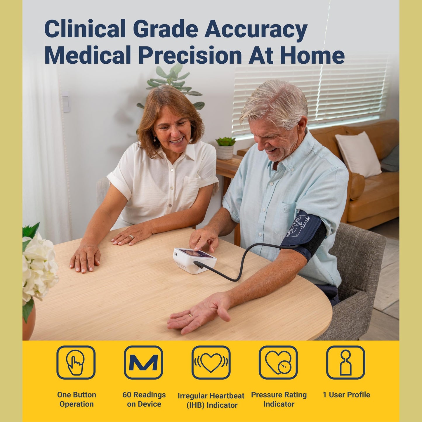 A&D Medical Blood Pressure Monitor for Home Use, UA-651 – Upper Arm Precise BP Machine – Wide Range Cuff (8.6” / 22-42cm), Adults, 4 AA Batteries - Medaid International