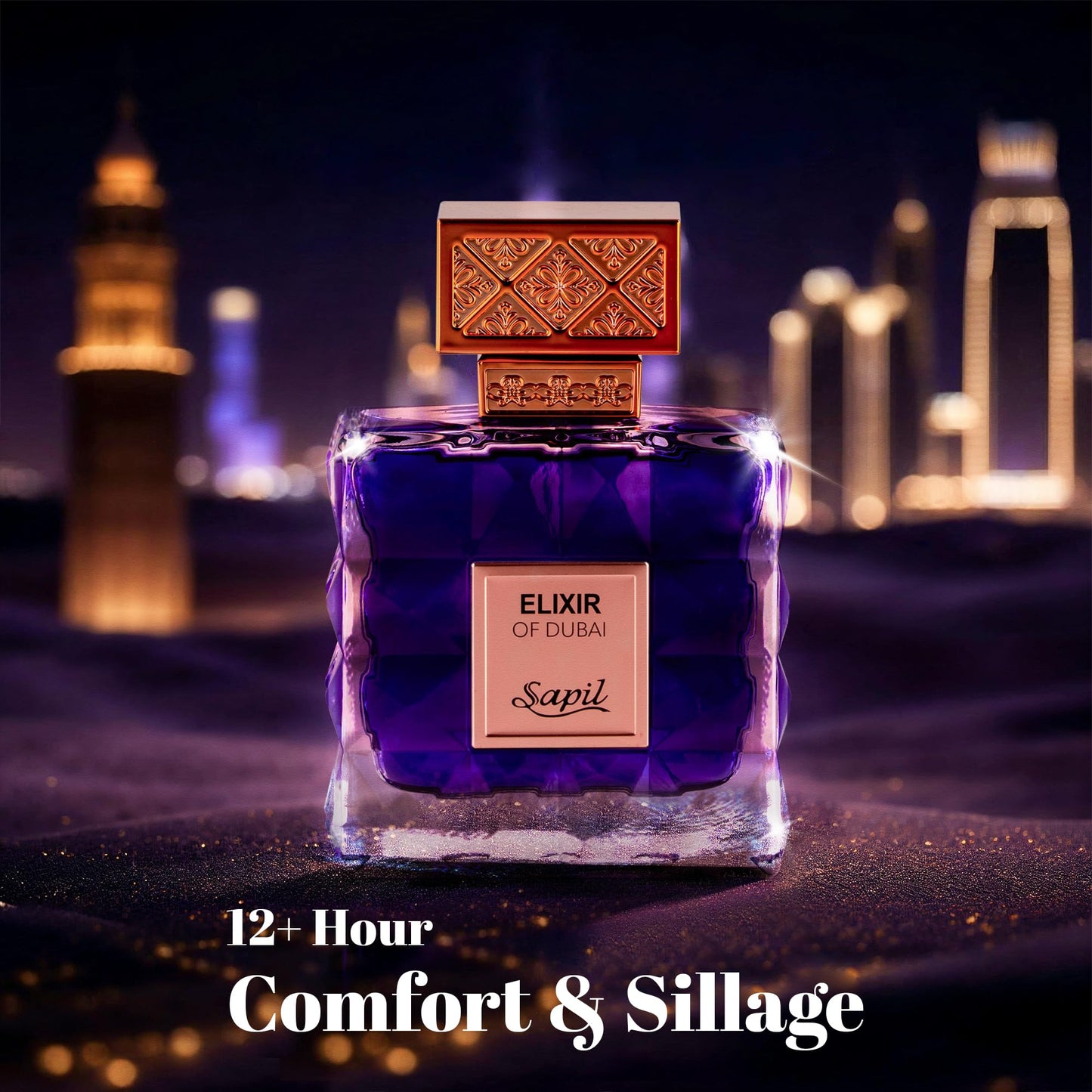 Sapil Elixir of Dubai Unisex Eau de Parfum – Long-Lasting Dubai Perfume with Amber, Vanilla, Musk, Cardamom, Bergamot & Lavender – Arabic Luxury Fragrance for Men & Women – 3.38 oz - Medaid International