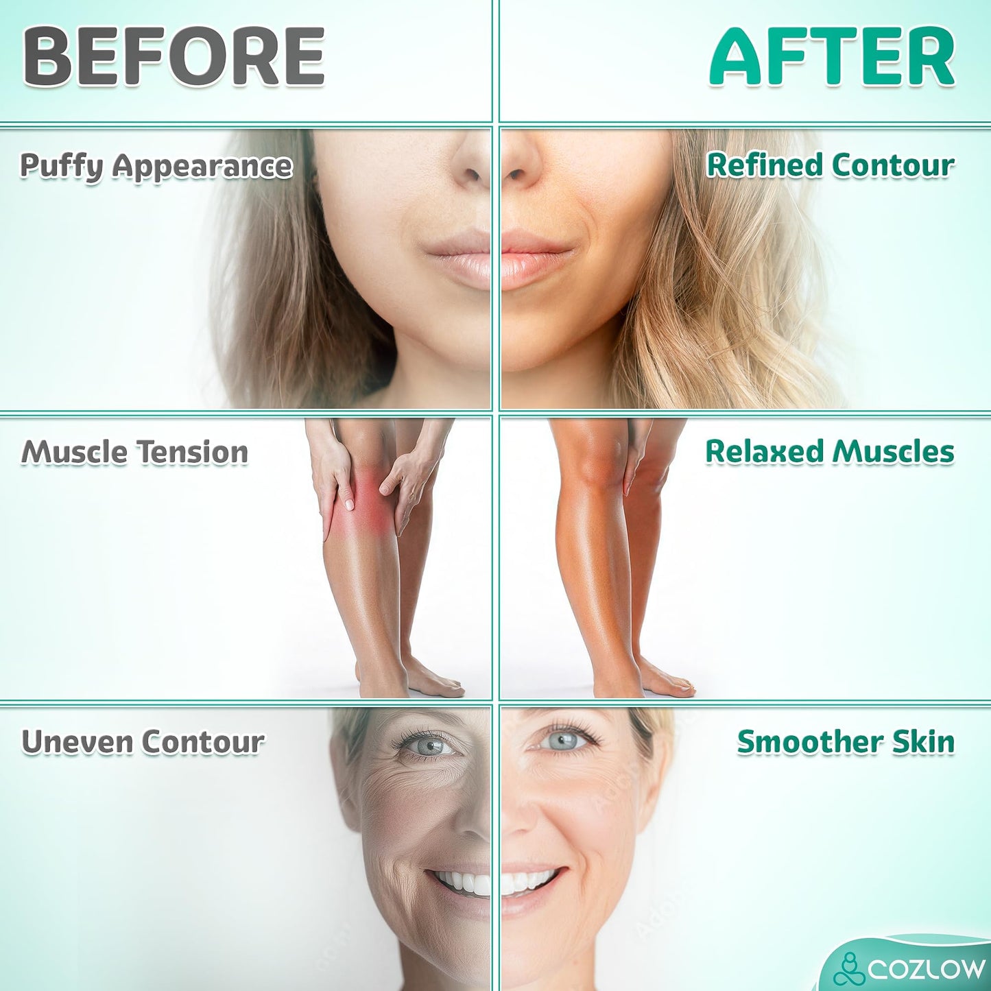 COZLOW Ceramic Gua Sha Massage Tool for Face & Body - Premium Muscle Scraping Tool for Lymphatic Drainage & Fascia Massage - Trigger Point Massager for Body Sculpting & Contouring - Medaid International