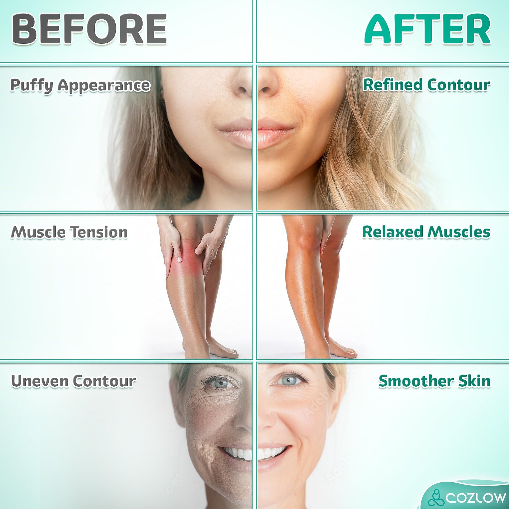 COZLOW Ceramic Gua Sha Massage Tool for Face & Body - Premium Muscle Scraping Tool for Lymphatic Drainage & Fascia Massage - Trigger Point Massager for Body Sculpting & Contouring - Medaid International