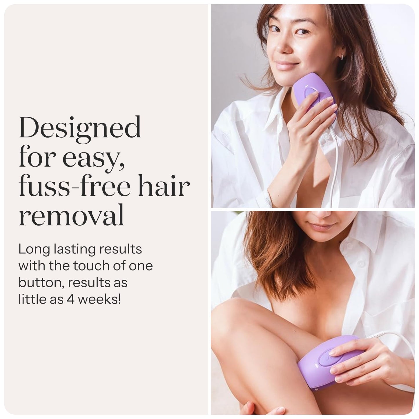 SmoothSkin Pure Mini Lite IPL Lilac Hair Removal Device – Compact at-Home Laser Hair Removal for Women, Safe for Face & Body, Permanent Hair Reduction, Gentle & Painless, Salon-Quality Results - Medaid International