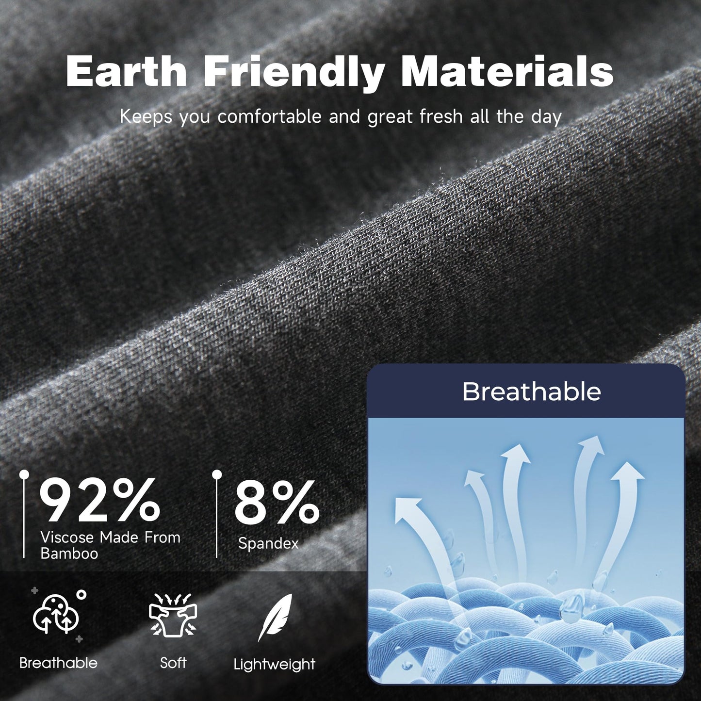 BAMBOO COOL Men's Ultra ComfortSoft Underwear, Moisture Wicking & Breathable No Ride Up Boxer Briefs with Fly, Multipack - Medaid International