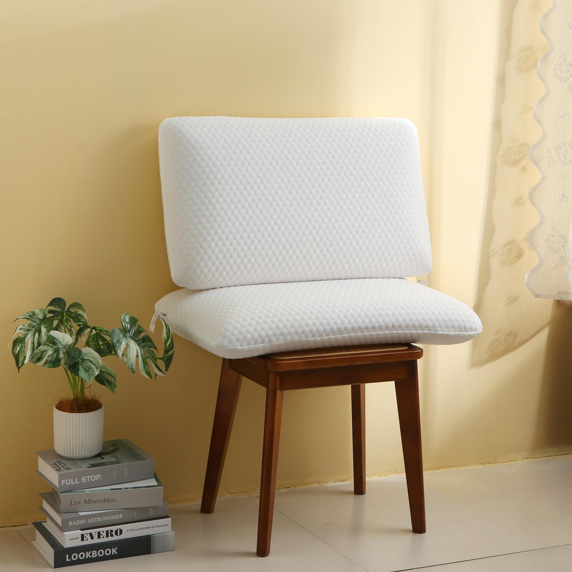 CSDLF Memory Foam Bed Pillows, Pillow for Side and Back Sleeper, Pillow for Neck Pain Relief, Washable Removable Cover, Soft, White (Queen) - Medaid International