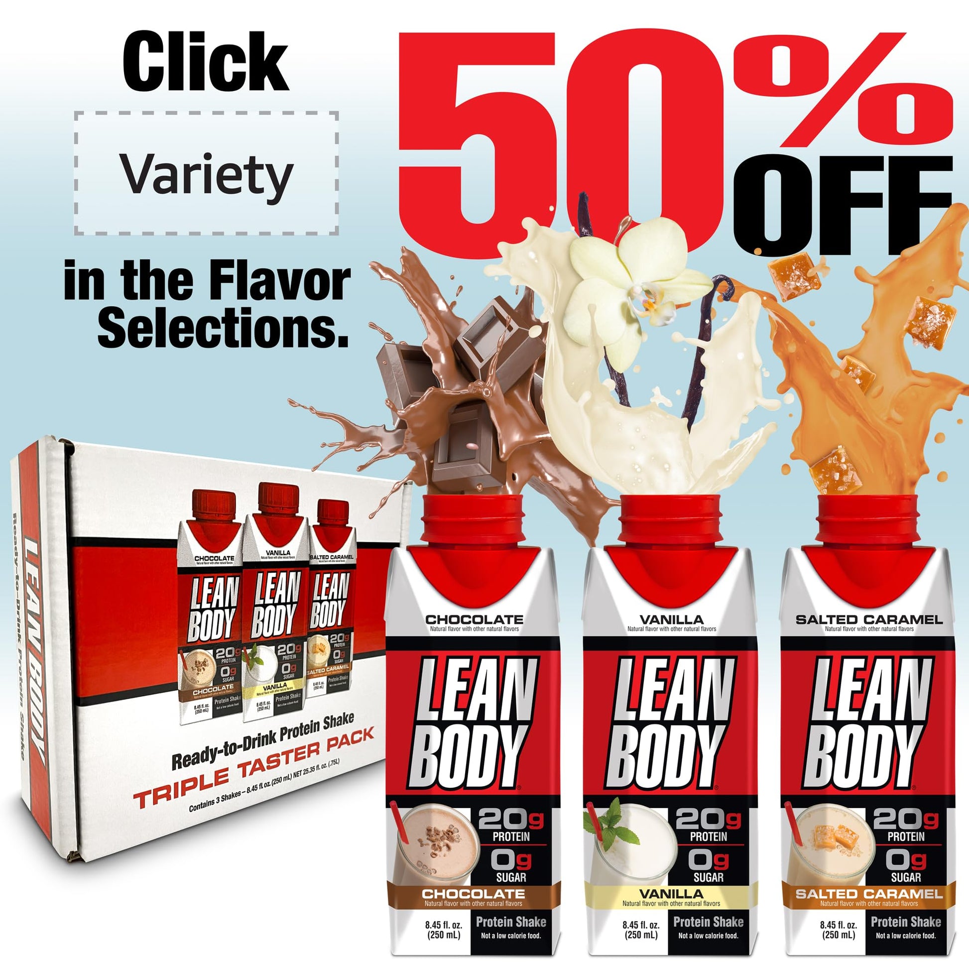 Lean Body Ready-to-Drink Banana Protein Shake, 40g Protein, Whey Blend, 0 Sugar, Gluten Free, 22 Vitamins & Minerals, 17 Ounce (Recyclable Carton & Lid - Pack of 12) LABRADA - Medaid International