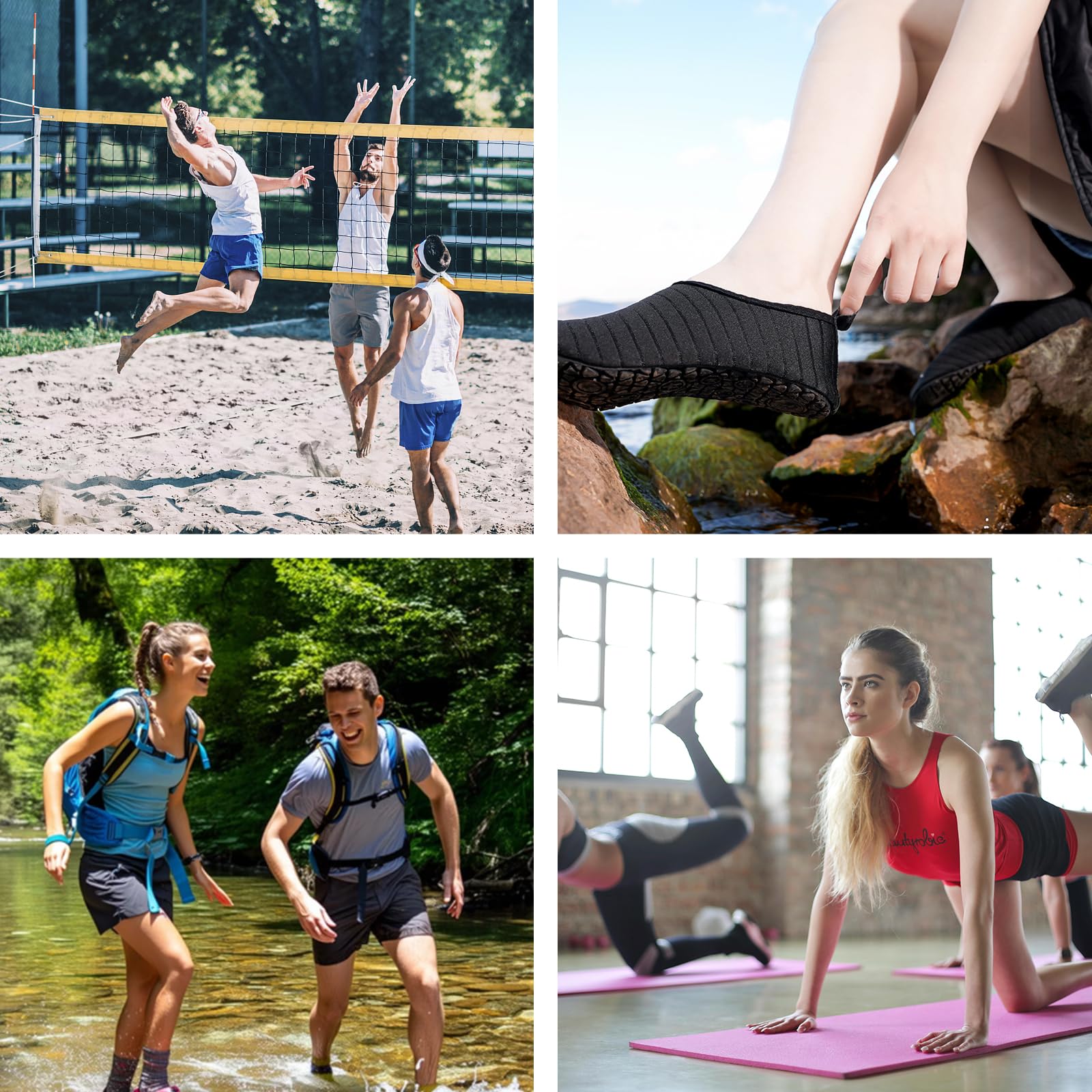 JOTO Water Shoes for Women Men Quick-Dry Breathable Aqua Socks Flexible Non-slip Rubber Sole lightweight Barefoot Aqua Water Socks for Swim Beach Yoga Exercise Pool Camping Snorkeling Surfing Kayaking - Medaid International