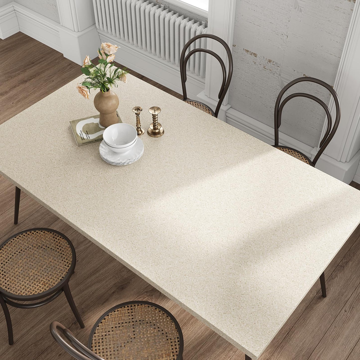 VEELIKE Beige Granite Contact Paper for Countertops Waterproof Peel and Stick Countertops Covers 15.7''x118'' Marble Countertop Wallpaper Peel and Stick Counter Top Vinyl Wrap for Kitchen Bathroom - Medaid International