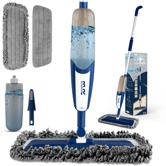 Spray Mop for Floor Cleaning with 360° Rotation - Multi-Surface Floor Cleaner for Wet/Dry Mopping, Lightweight Handle for Kitchen,Bathroom,Hardwood&Tile Floors - Medaid International
