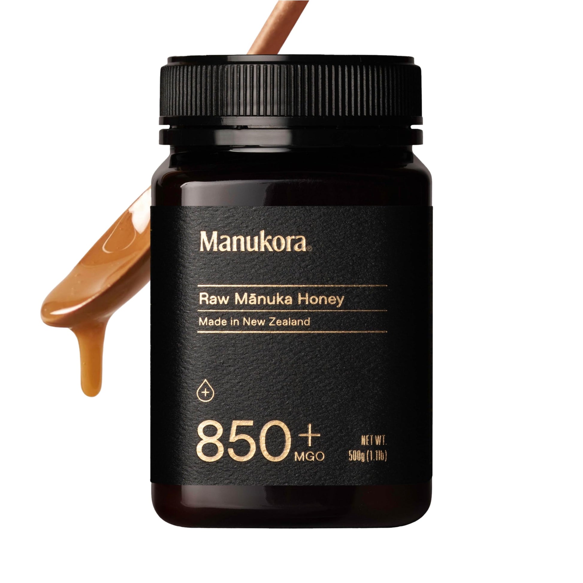 Manukora Raw Manuka New Zealand Honey MGO 850+, Non-GMO, Monofloral, 3rd-Party Tested, Glyphosate Residue Free Certified, 2000+ Natural Compounds, Traceable Hive-to-Hand, Digestive & Immune Support – 500g - Medaid International