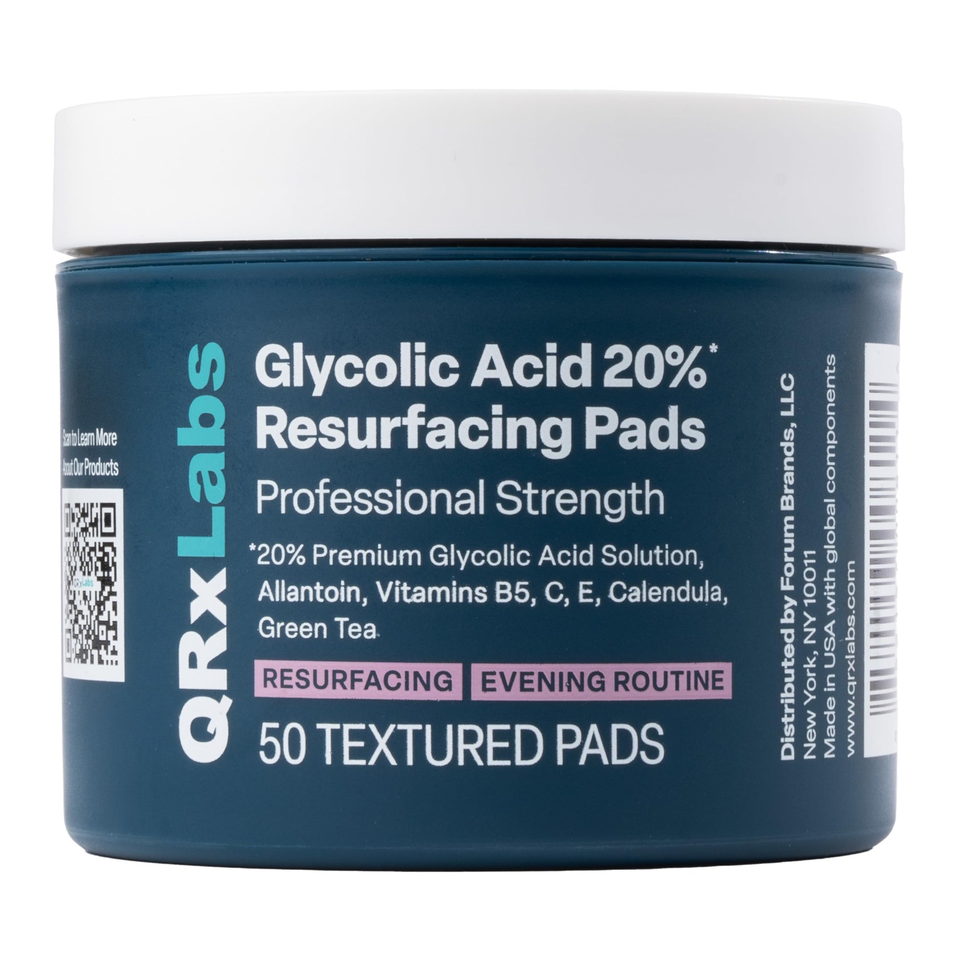 Glycolic Acid 20% Resurfacing Pads for Face & Body with Vitamins B5, C & E, Green Tea, Calendula, Allantoin - Exfoliates Surface Skin and Reduces Appearance of Fine Lines and Wrinkles - Peel Pads - Medaid International