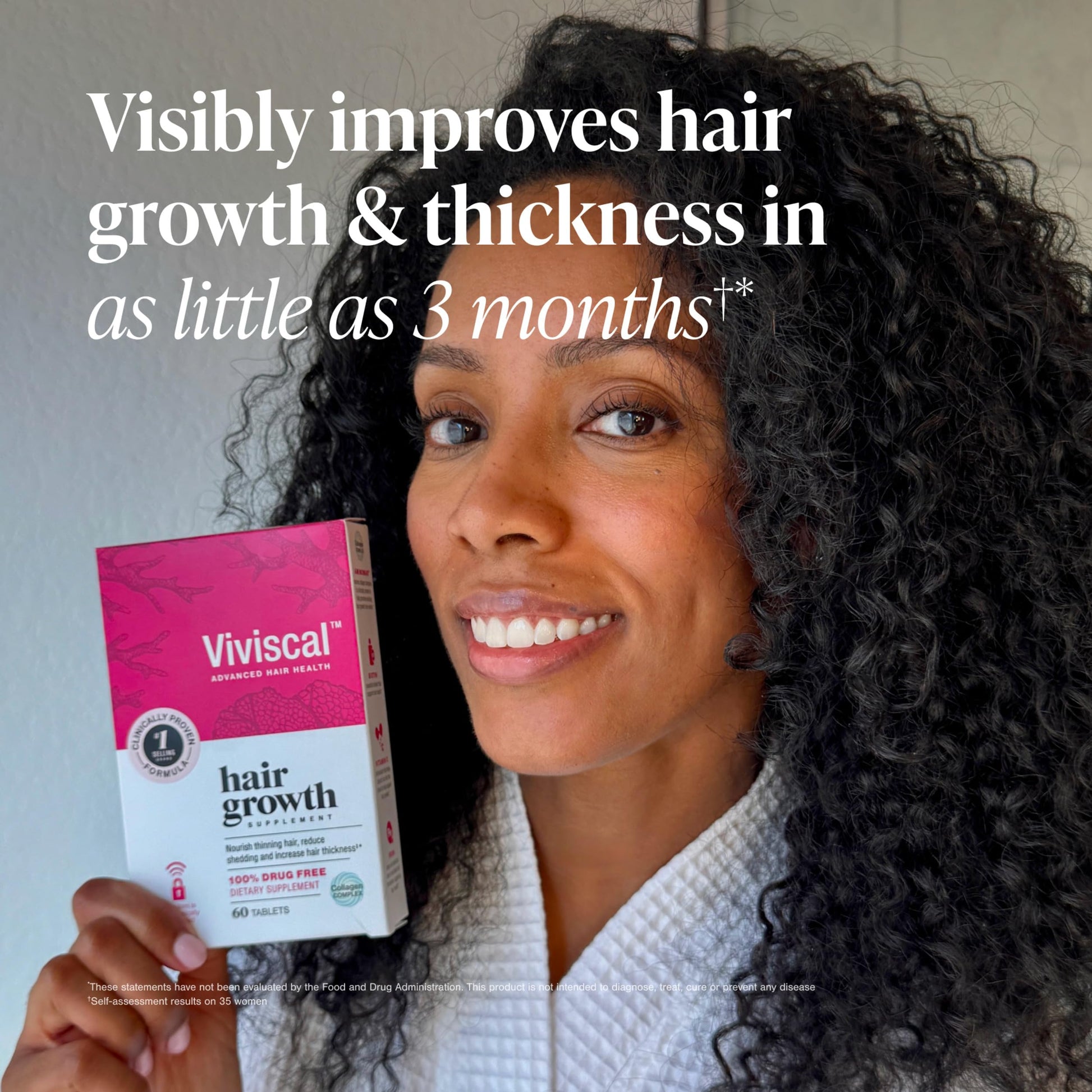 Viviscal Hair Growth Supplements for Women, Thicker Fuller Hair Support for Thinning Hair and Hair Loss, with Biotin and Marine Collagen, Drug-Free, 180 Tablets, 90-Day Supply - Medaid International