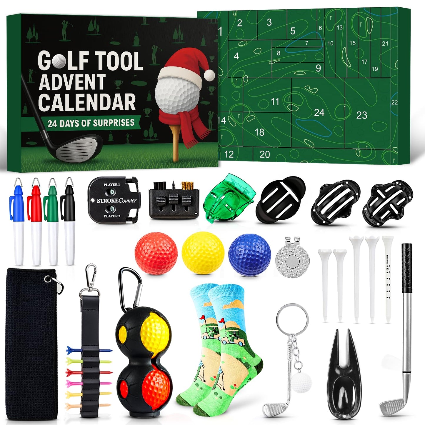 Golf Advent Calendar 2025 Adult Men – 24 Days Golf Accessories & Tools | Golfer’s Christmas Gifts | Countdown Gifts for Husband & Dad & Boyfriends - Medaid International