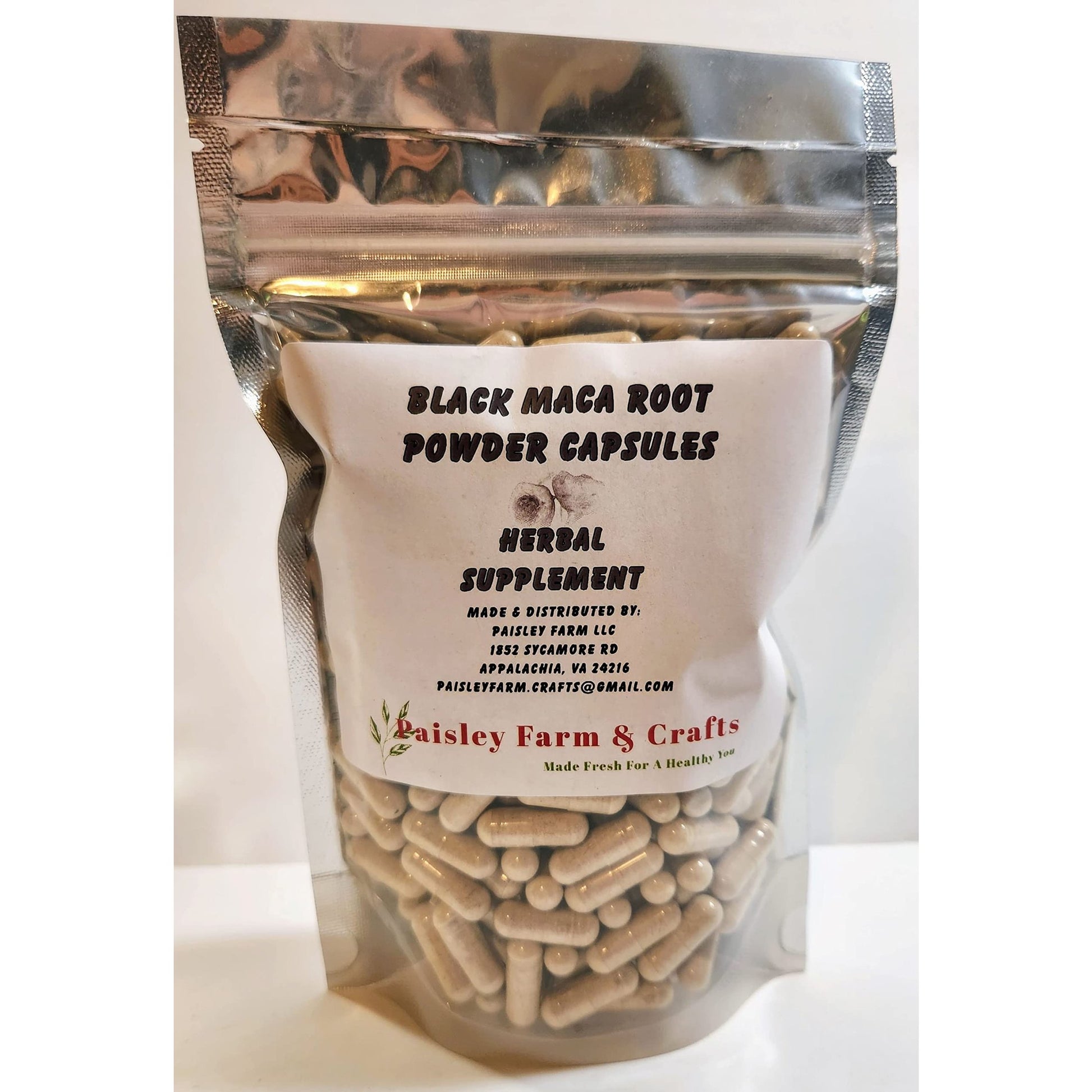 Black Maca Capsules 300 Pack - Pure Herbal Supplement - Made Fresh On Demand! - Medaid International