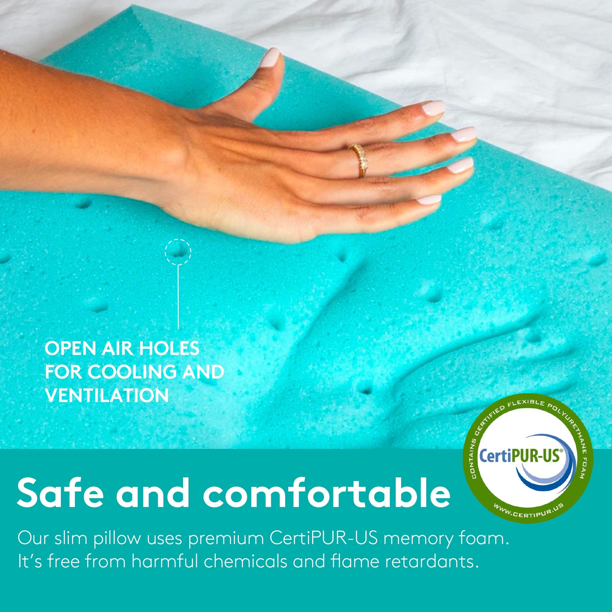 BLISSBURY Stomach Sleeping Pillow – Ultra Thin 2.6" Memory Foam for Neck and Cervical Support | Flat Pillow for Belly Sleeper | Low Loft Design for Comfort and Better Sleep - Medaid International