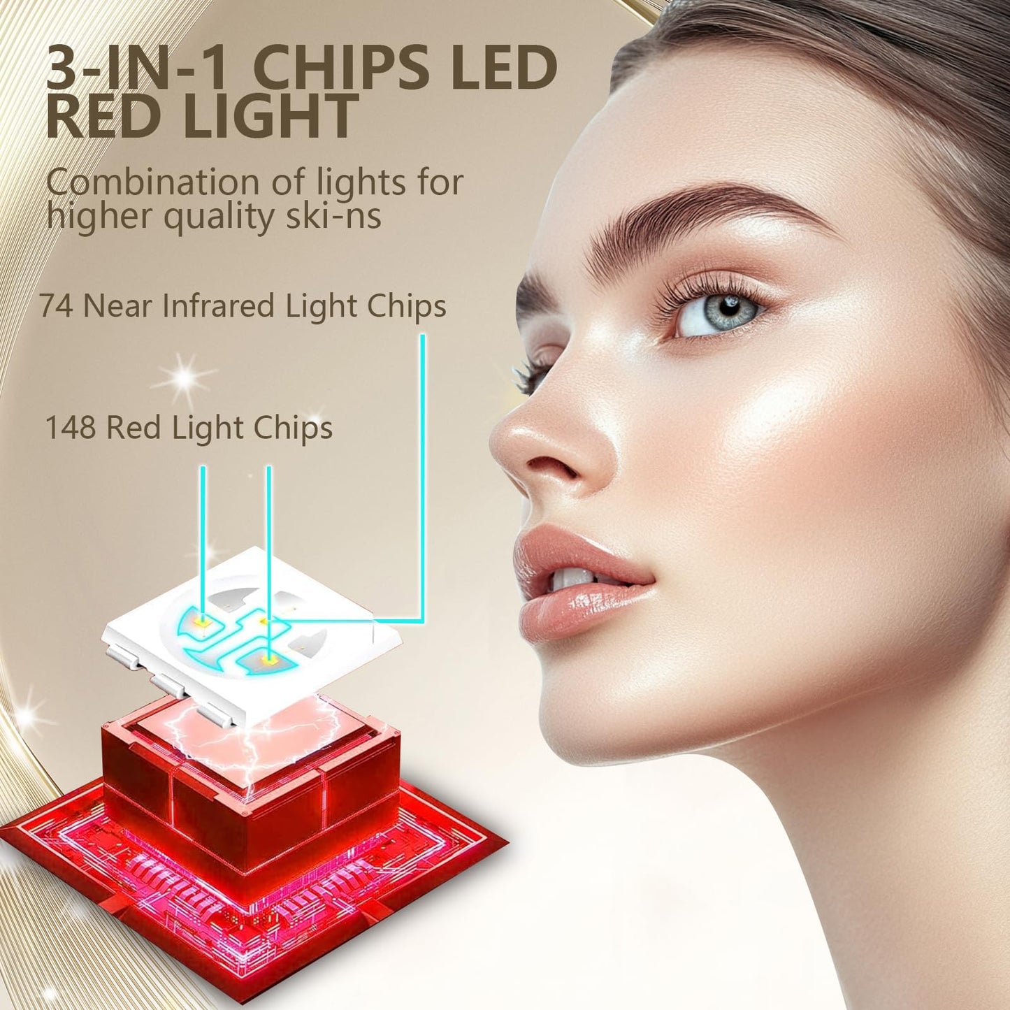 Hottoerak Red Light for Face, 660nm Red Light and 850nm Near Infrared LED Face Light with Dual Driver Option, Suitable for Travel and Home Use - Medaid International