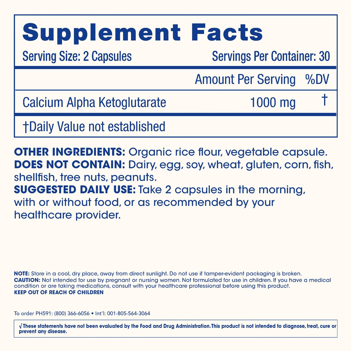 ProHealth, Ca AKG Supplement (Alpha Ketoglutarate) (1,000 mg per 2 Capsule Serving, 60 Capsules). Supports Metabolic Function and Healthy Aging Processes. - Medaid International