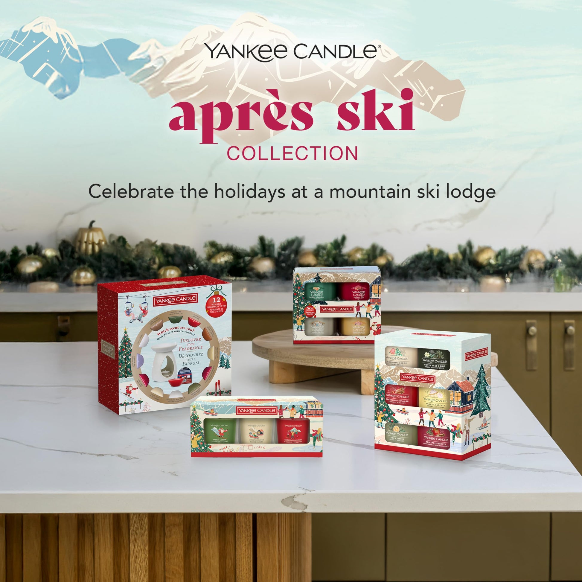 Yankee Candle Christmas Scented Candles Gift Set, 6 Filled Mini Votive Candles, Après Ski Collection, Perfect Christmas Gifts for Women - Medaid International