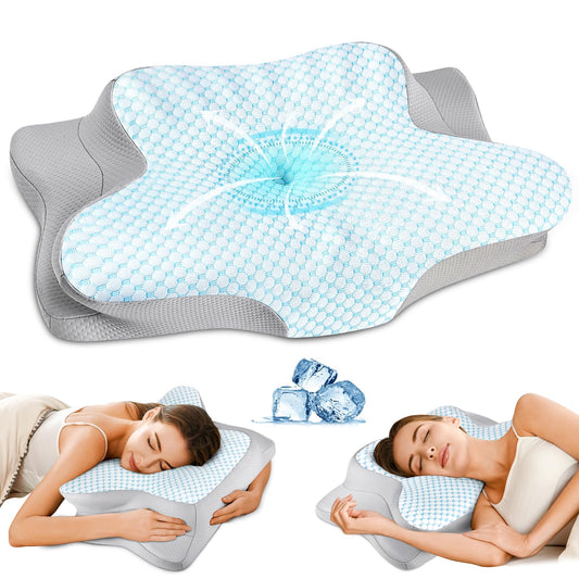 Cervical Pillow for Neck Pain Relief - Ergonomic Pillow for Sleeping Side Sleeper Pillow for Adults, Contour Neck Pillow Cooling Memory Foam Pillows, Orthopedic Bed Pillow for Back Stomach Sleepers - Medaid International