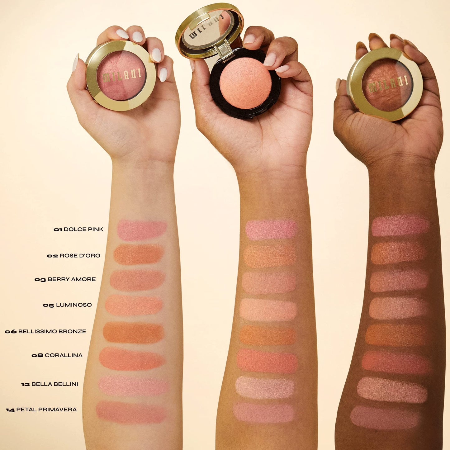 Milani Baked Blush, Powder Blush for Cheeks, Cruelty Free Makeup - Shape, Contour & Highlight Face for a Shimmery or Matte Finish -Petal Primavera - Medaid International