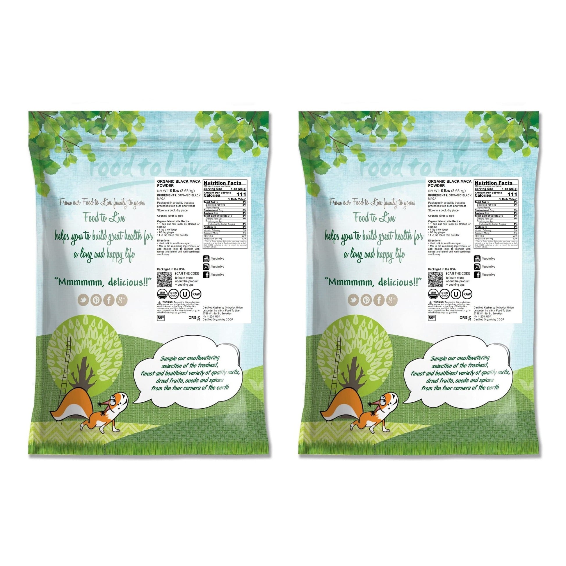 Food to Live Organic Black Maca Powder, 16 Pounds – Raw Ground Maca Root, Non-GMO, Kosher, Fine Flour, Bulk - Medaid International