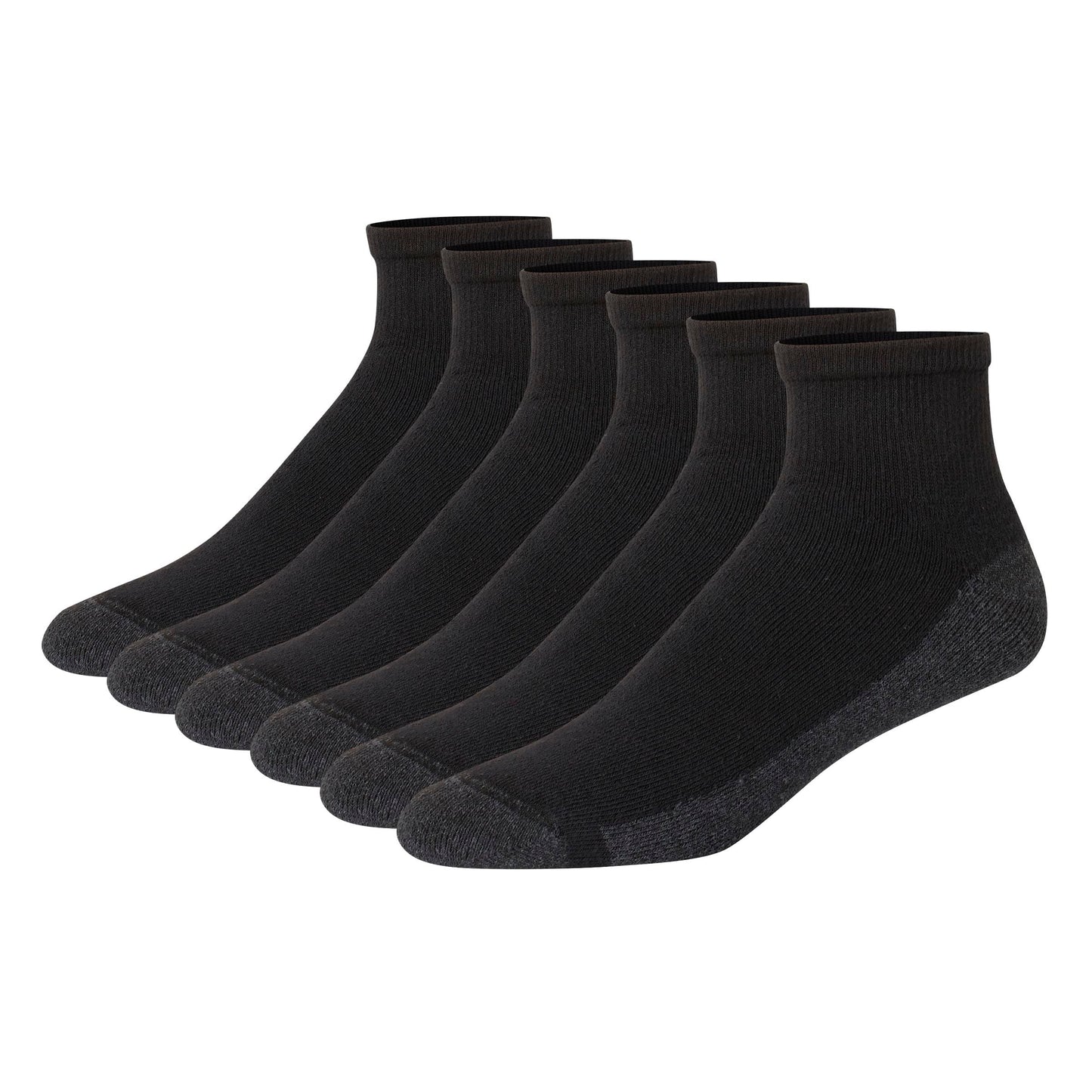 Hanes mens Hanes Men's Socks, 6-pair Pack Max Cushion Ankle, Black/Grey, Size 6-12 - Medaid International