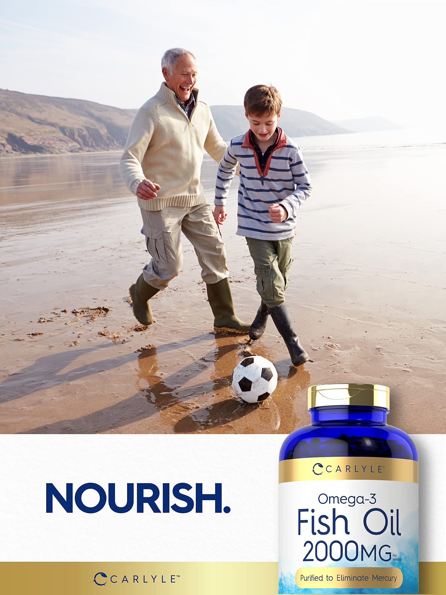 Carlyle Fish Oil Omega 3 Supplements | 2000mg | 320 Softgels | EPA & DHA | 600mg Total Omega-3 | Non-GMO, Gluten Free Pills - Medaid International