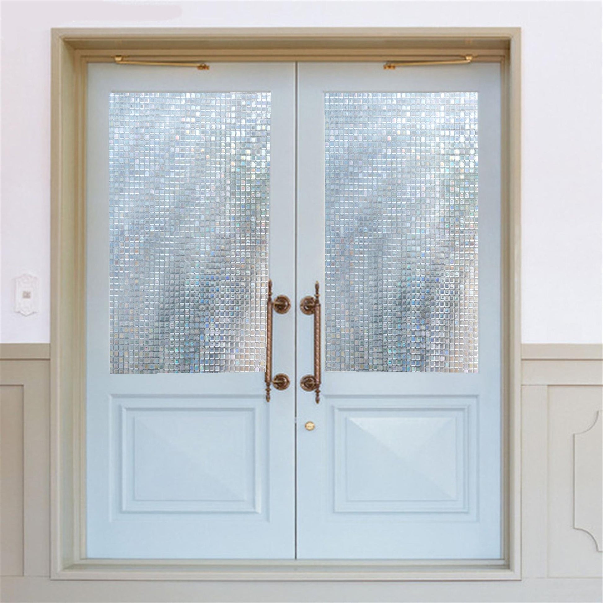 Arthome 3D Mosaic Window Film, 17.5x78.7 inch Privacy Film Static Cling Film, No Glue Self Adhesive Anti UV Window Sticker,Removable Rainbow Window Tint Film for Home Office - Medaid International