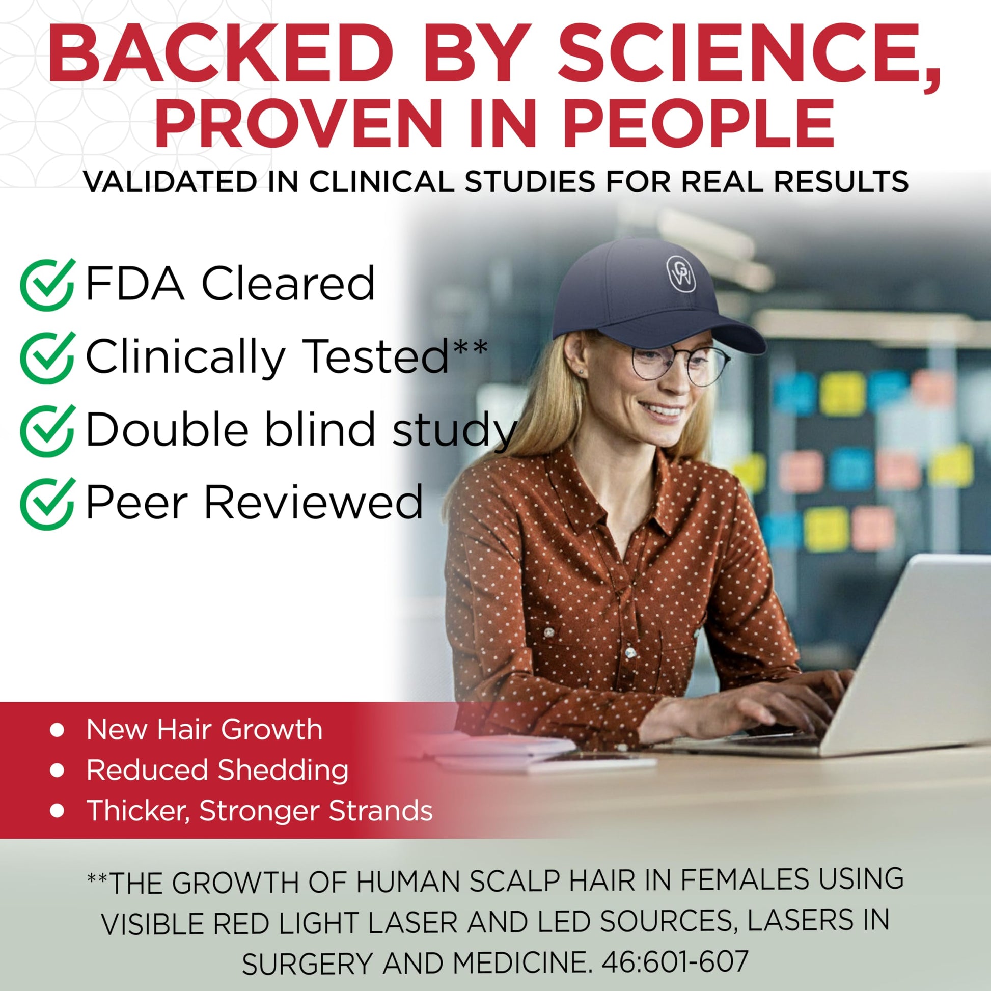 GroWell Red Light Therapy Hair Growth Cap – FDA Cleared Laser Treatment for Hair Regrowth and Reduced Shedding – LED & Laser Red Light Therapy Clinically Proven in Double-Blind Studies - Blue - Medaid International