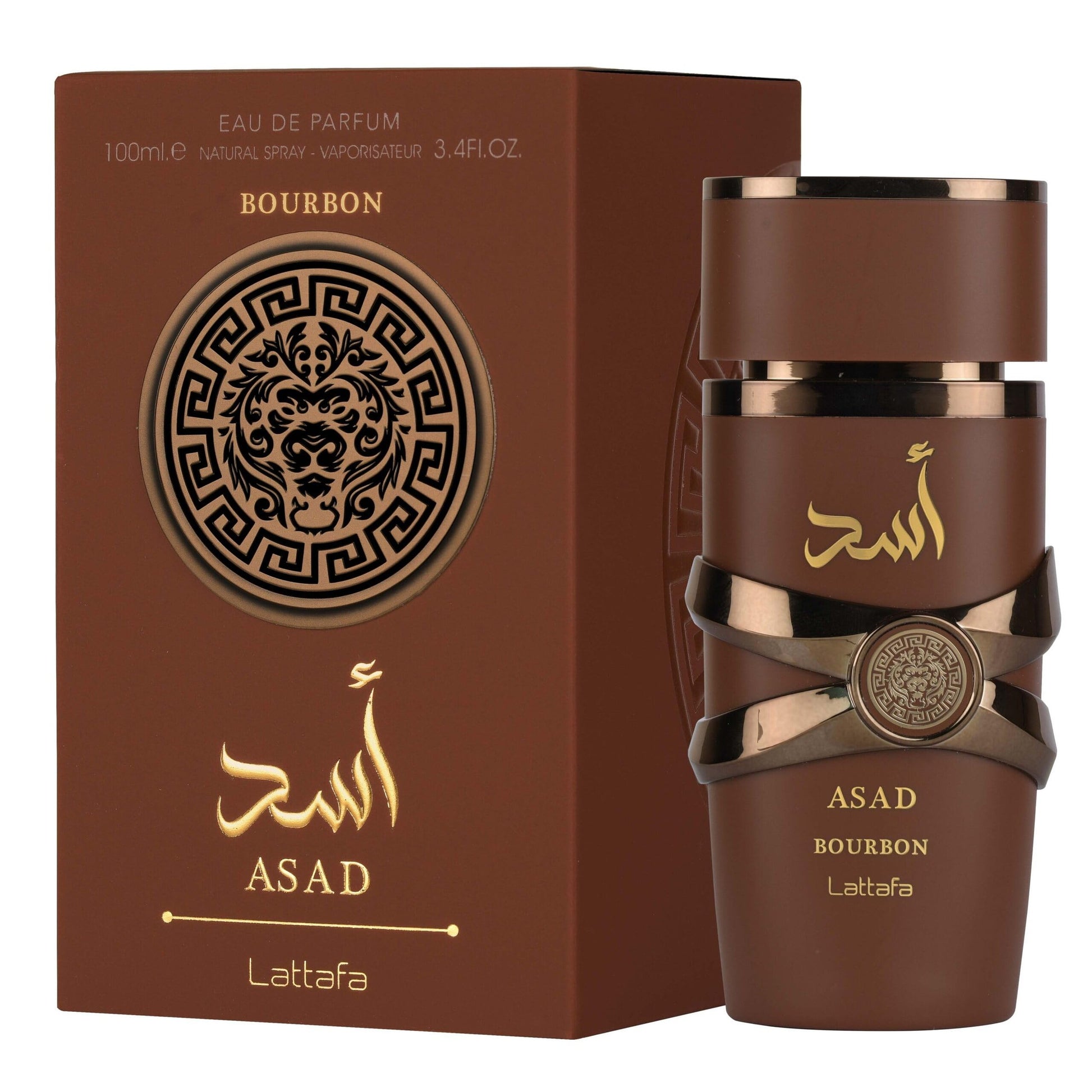 Lattafa Asad Bourbon for Unisex Eau de Parfum Spray, 3.4 Ounce / 100 ml - Medaid International