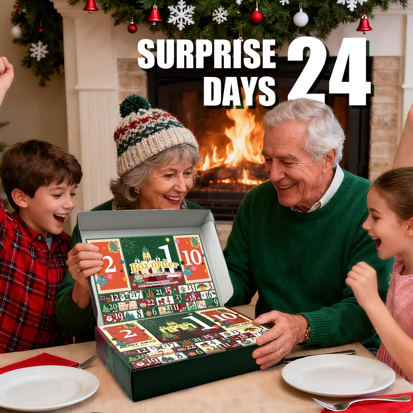 ResWRLD Nativity Set Advent Calendar 2025, for Kids Christmas Countdown Calendars with 25 Surprises Tabletop Scene Figurine Décor with Lighted Xmas Gift for Boys and Girls - Medaid International