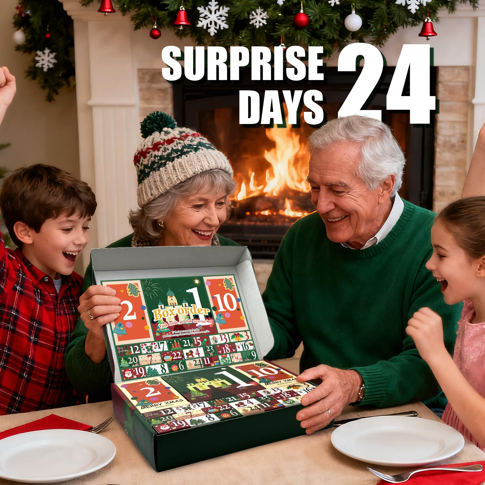 ResWRLD Nativity Set Advent Calendar 2025, for Kids Christmas Countdown Calendars with 25 Surprises Tabletop Scene Figurine Décor with Lighted Xmas Gift for Boys and Girls - Medaid International