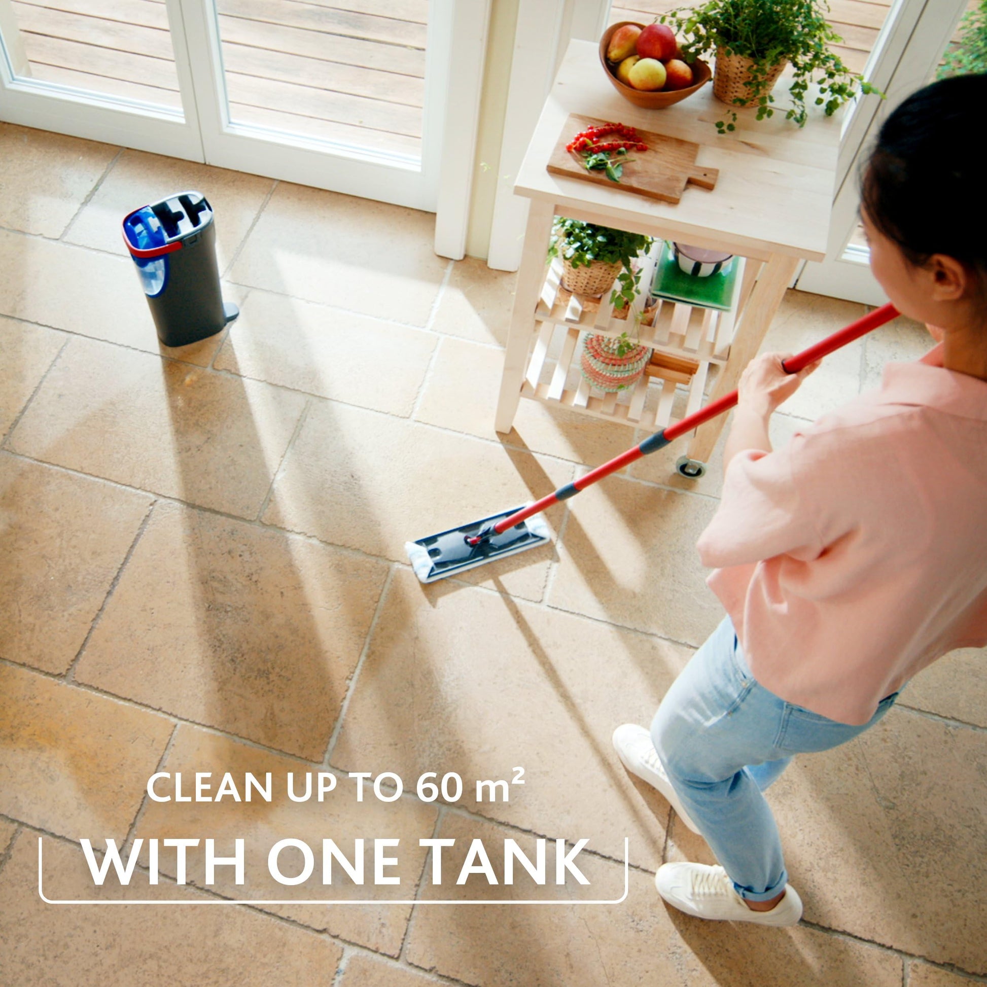 Vileda H2PrO Flat mop System - Revolutionary Clean and Dirty Water Separation - Water-Saving Design - Compact Storage - Ergonomic Handle - Microfibre Power - Can be Used one-Handed - Medaid International