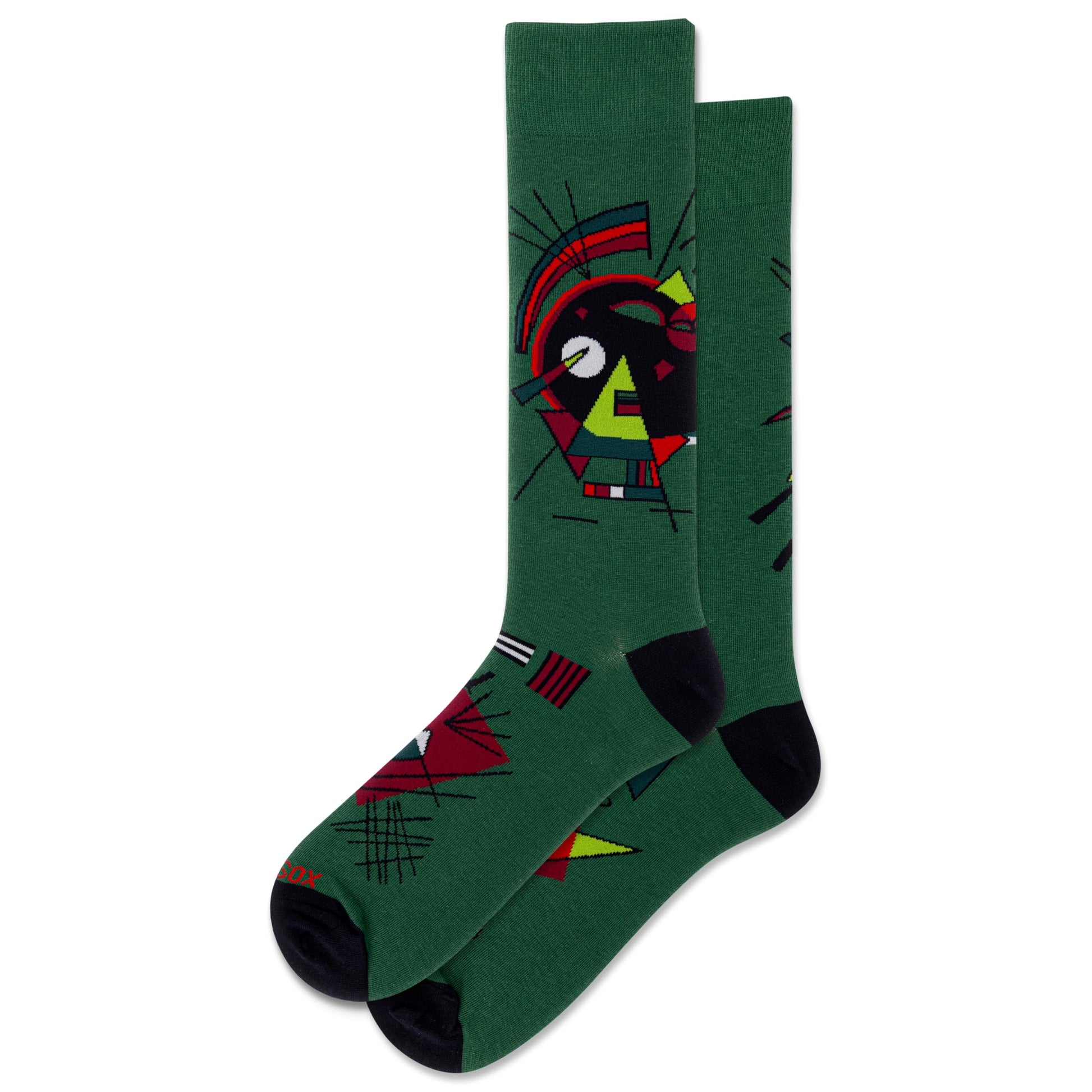 Hot Sox Men's Kandinsky Xmas Crew Sock 1 Pair Pack, Green, Men's Shoe Size: 6-12 - Medaid International