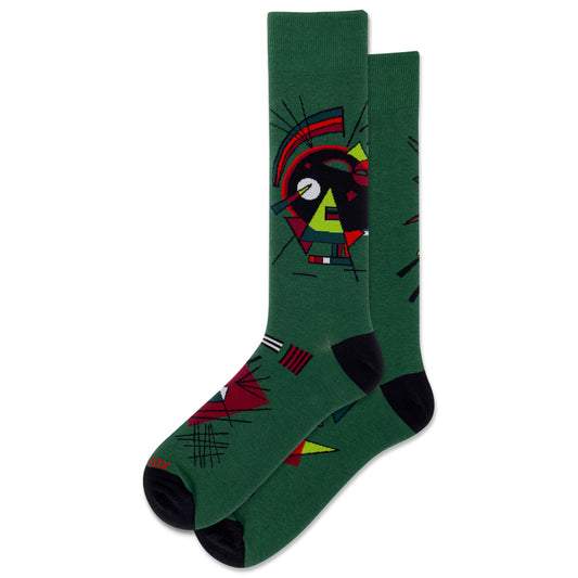 Hot Sox Men's Kandinsky Xmas Crew Sock 1 Pair Pack, Green, Men's Shoe Size: 6-12 - Medaid International