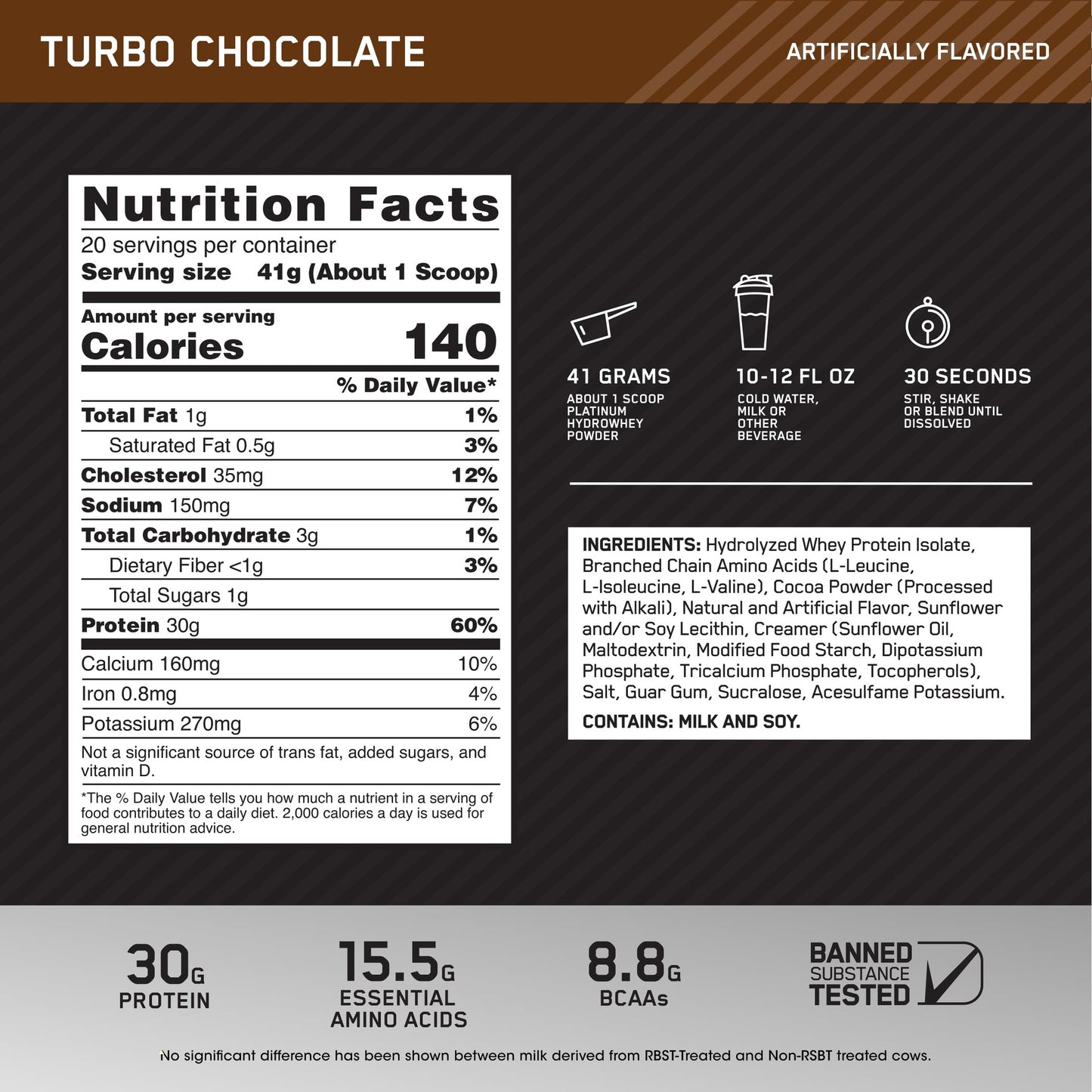 Optimum Nutrition Platinum Hydrowhey Protein Powder, 100% Hydrolyzed Whey Protein Isolate Powder, Flavor: Turbo Chocolate, 20 Servings, 1.8 Pounds (Packaging May Vary) - Medaid International