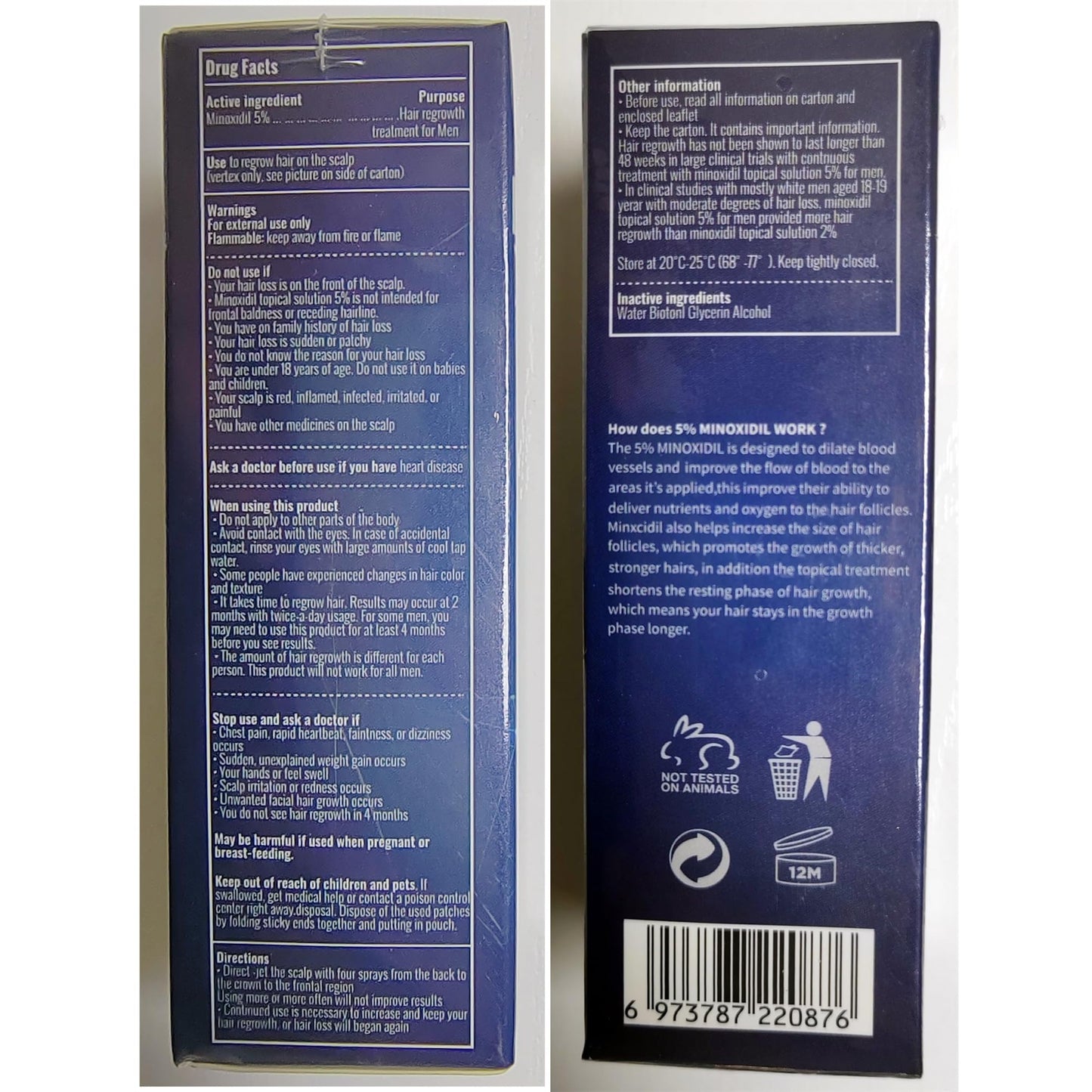 Hair Growth Serum, 5% Minoxidil, With Biotin & Glycerin, for Men's Beard & Women's Hair Regrowth, Anti Hair Loss Treatment, Make Hair Stronger Thicker Longer, 1 fl oz (30 ml) - Medaid International