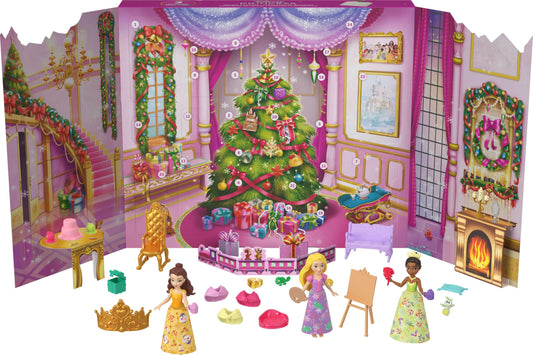 Mattel Disney Princess Doll Advent Calendar with 24 Days of Surprises, Including 3 Small Dolls, 3 Friends, 6 Fashions & 16 Accy Inspired by Movies (Amazon Exclusive) - Medaid International