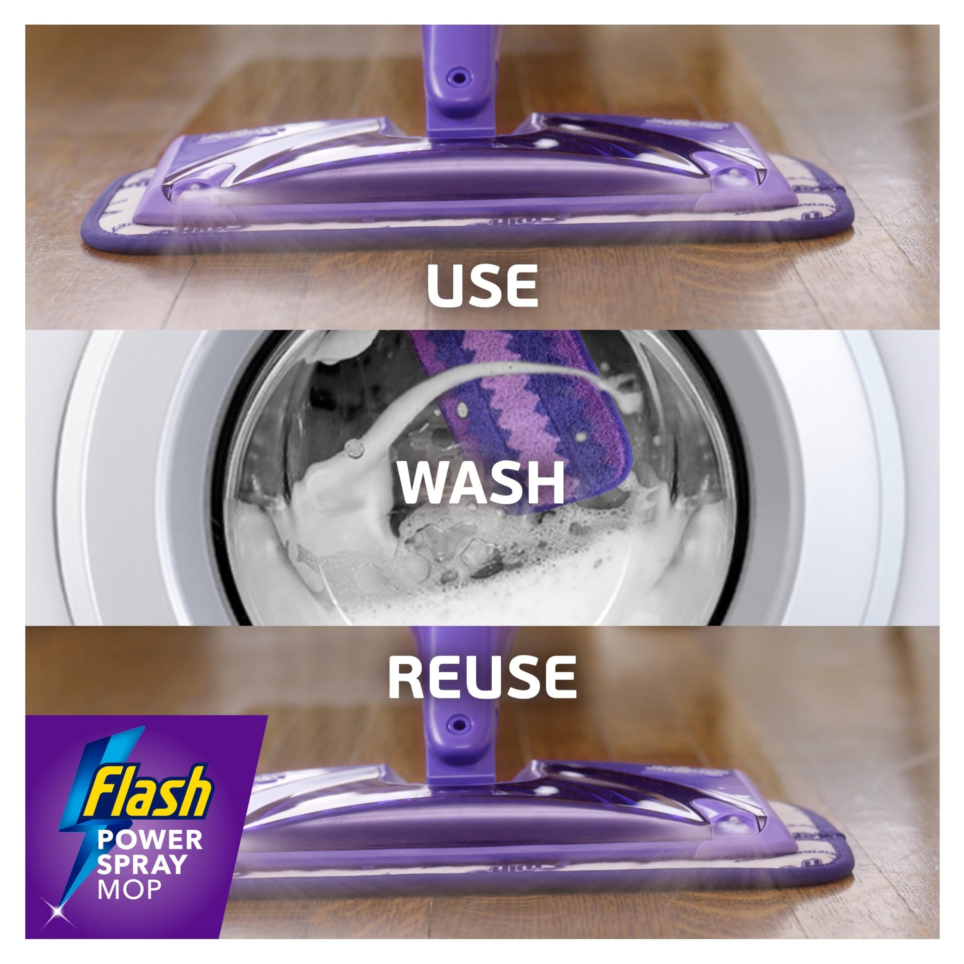 Flash Power Spray Mop Floor Cleaner Starter Kit (1 Washable Pad + 17 Disposable Pads), Spray Mops for Floors, All-in-One Spray System for Your Floors, Floor Mops for Hard Floor - Medaid International