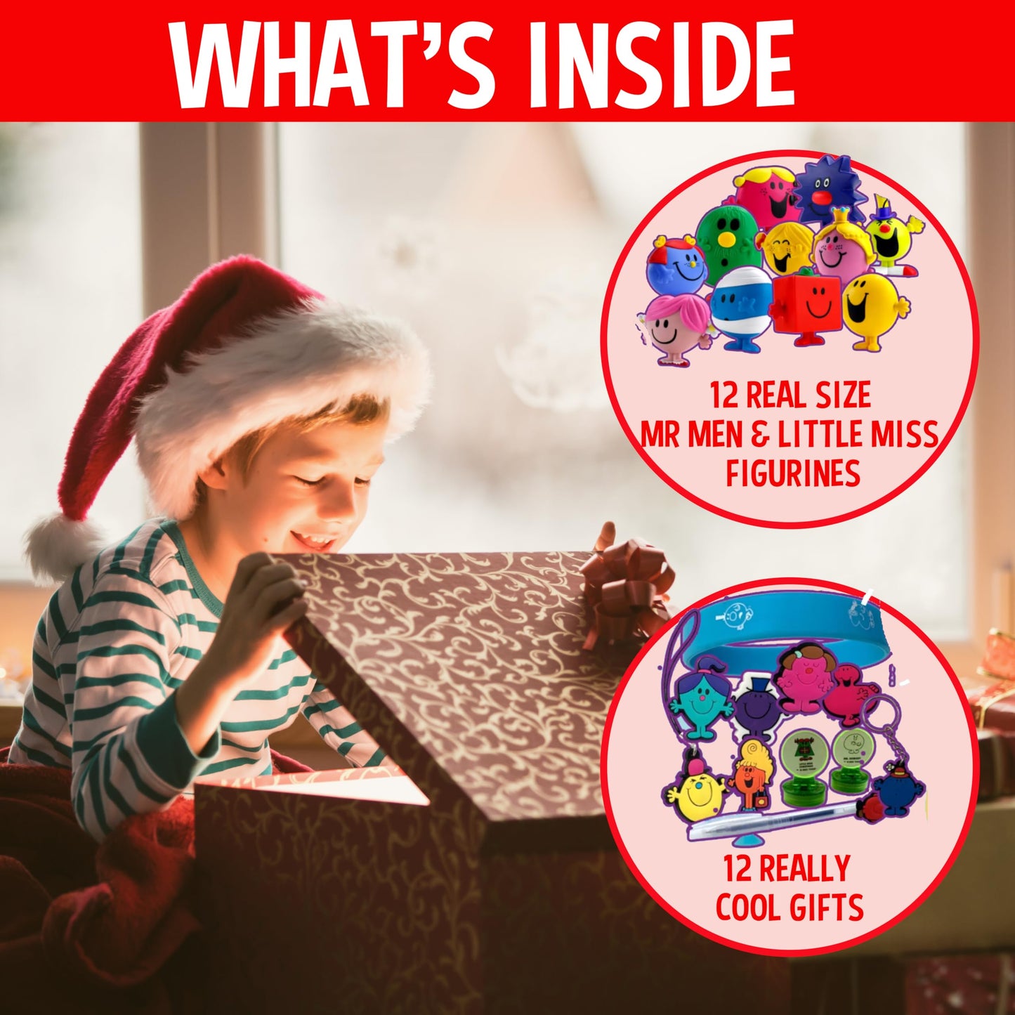 The original Mr. Men & Little Miss countdown Calendar 2025 Collectible Cartoon Toys for Boys and Girls, 12 Figurines + 12 COOL gifts! Ages 3+ 24 Pieces - Medaid International